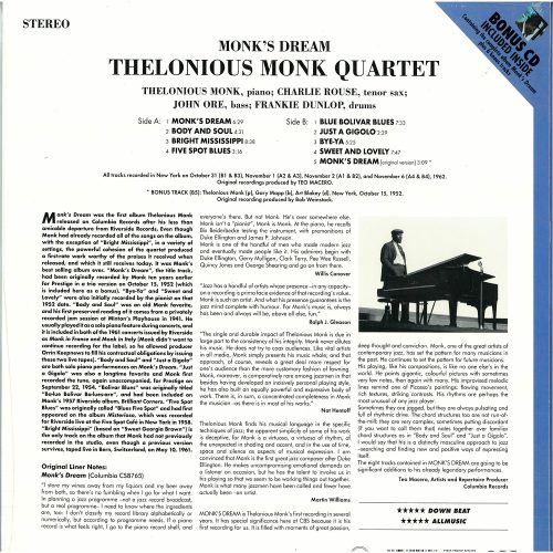 THELONIOUS MONK - MONK'S DREAM - Image 2