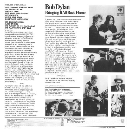 BOB DYLAN   -   BRINGING IT ALL BACK HOME - Image 2