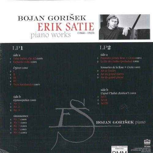 Erik Satie    /   Bojan Gorisek   -    PIANO WORKS   (1866 - 1925) - Image 2