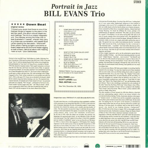 Bill Evans - Trio  / Portrait In Jazz - Image 2